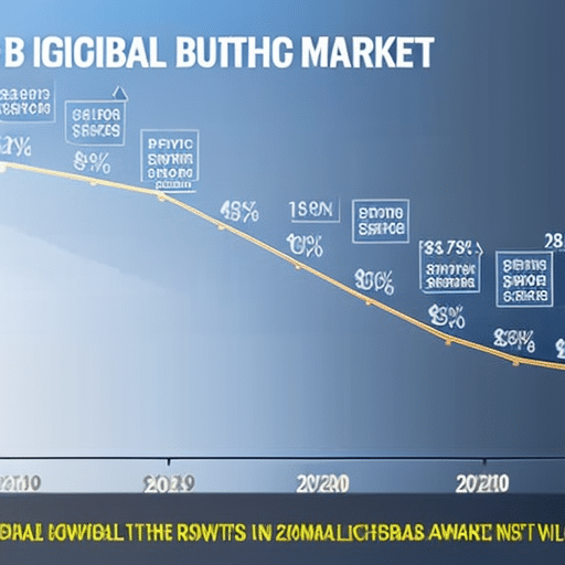 showing the growth of digital currency in the global market from 2020 to 2030 with arrows indicating upward trends
