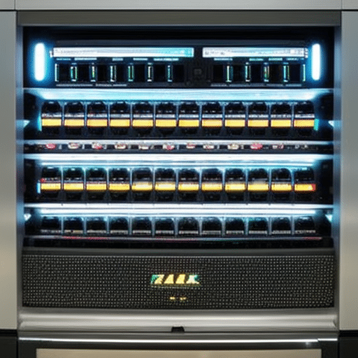Tech control panel with flashing buttons and indicators, surrounded by a glowing halo of interconnected circuits