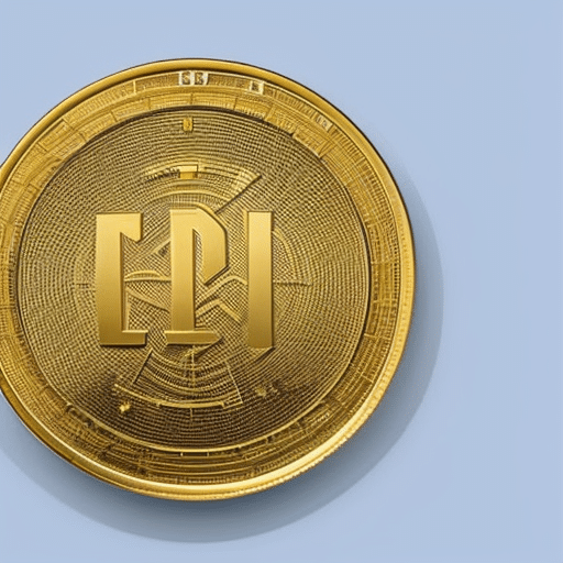 showing the growth of Pi Coin from a small, niche market to a mainstream currency, with arrows pointing upward