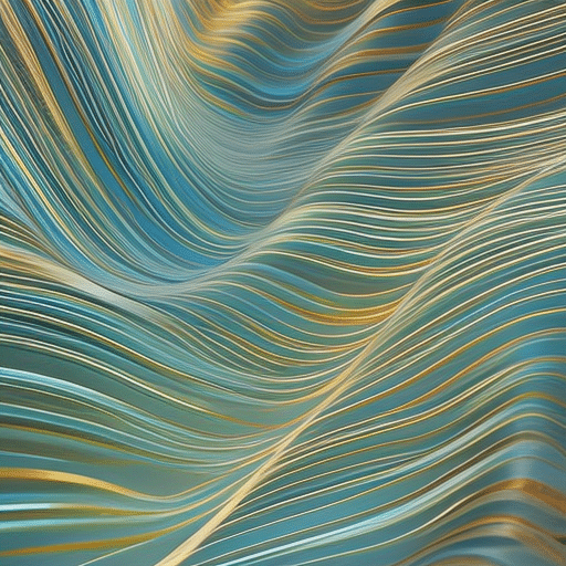 Ful, abstract illustration of a digital asset with a flowing, liquid-like texture, surrounded by a web of interconnected lines