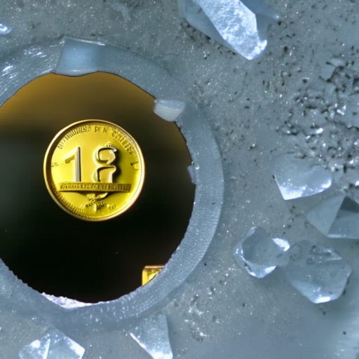 N coin inside a safe, surrounded by a wall of ice, locks, and a padlock