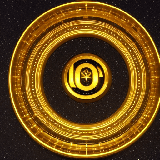 Stration of a 3D golden pi symbol, with intricate detail and a glowing light emanating from its center, surrounded by a starry sky