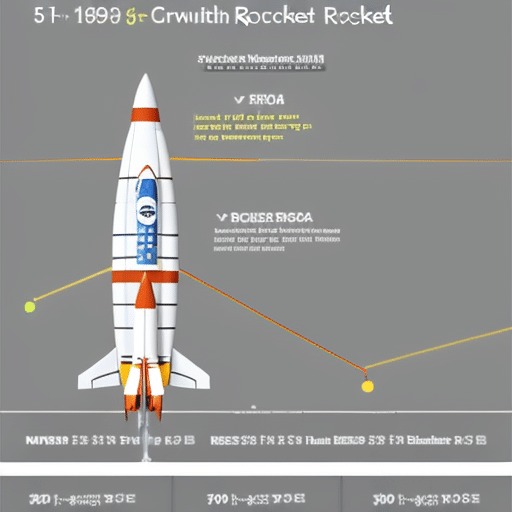 Graph of a rocket with a line going up that symbolizes Pi Coin growth scalability