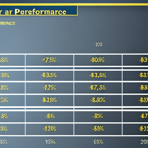 chart showing an increase in performance after a network maintenance with golden coins filling the background