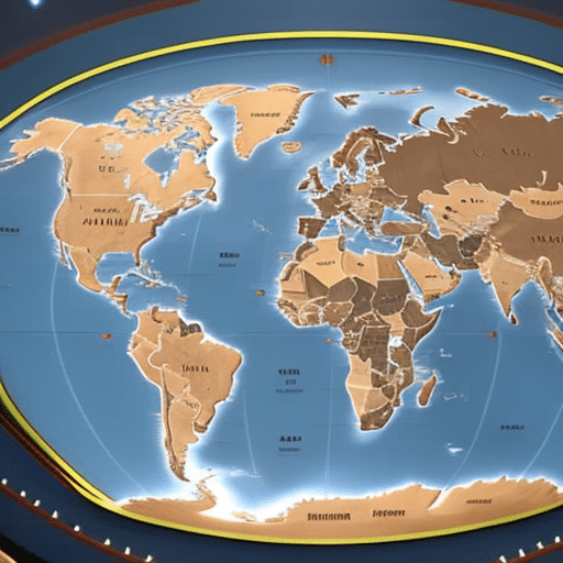 An image of a world map with a glowing 3