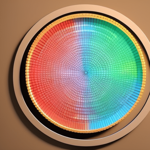 Ract illustration of a circular pie chart with bright colors and geometric shapes representing the current total market worth of Pi Token