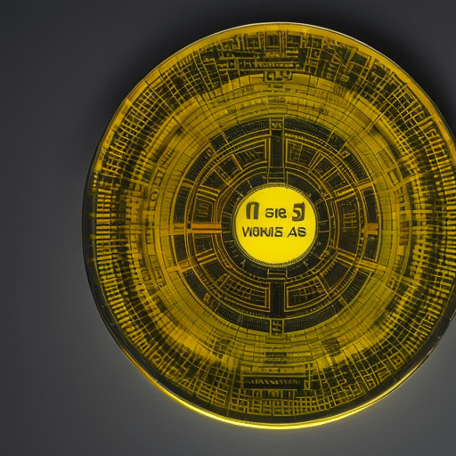 Lar graph showing the increasing value of the Pi Coin over time with a glowing yellow center