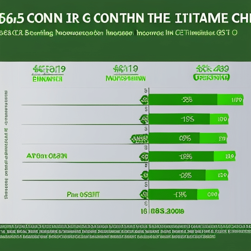 of Pi Coin's growth over time, with green arrows of increasing length representing the ethical, sustainable, and innovative impact of investing in it