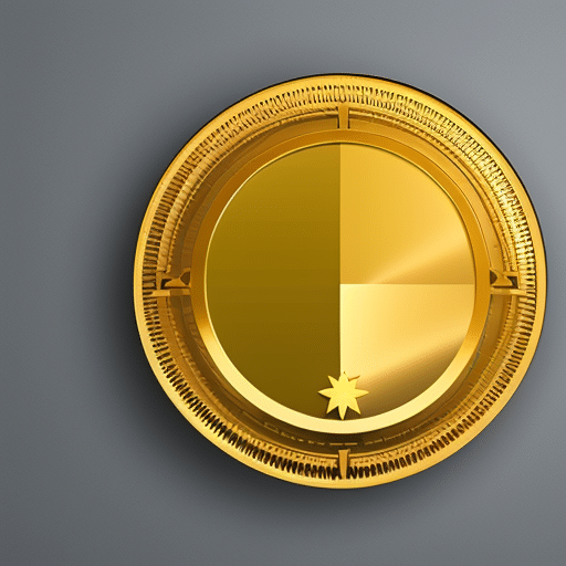 E of a colorful pie graph with a golden coin in the center, representing the tokenization of a digital asset