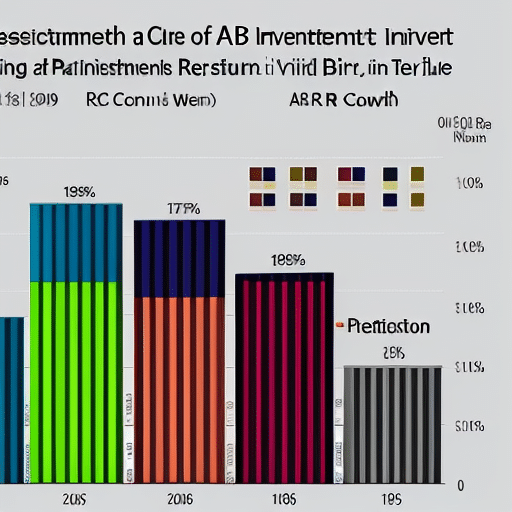 Hart showing the return on investment of a Pi Coin partnership over time, with areas of growth and decline in vivid colors