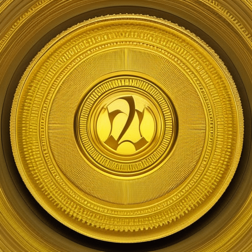 T illustration of a golden coin with a small 3