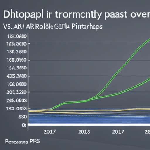 of a graph, showing a dramatic increase in performance of Pi crypto partnerships over the past year