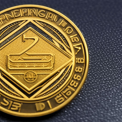 Plated Pi Coin split in two, surrounded by a web of technology security symbols