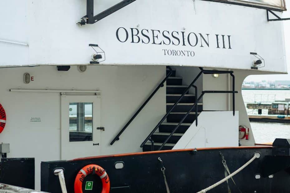 a ship standing on the docks in toronto